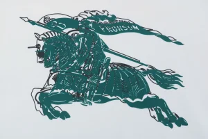 Burberry Overlapping Knight Print Crewneck Sweatshirt White Back Print