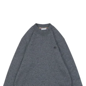 Burberry Tonal Equestrian Knight Embroidered Crewneck Sweater