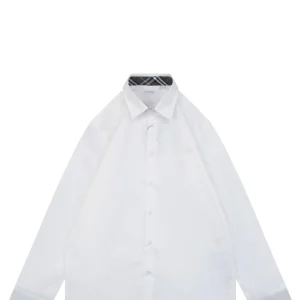 Burberry Tonal Equestrian Knight Embroidered Shirt White