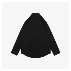 Burberry Tonal Equestrian Knight Embroidered Shirt Black Back view