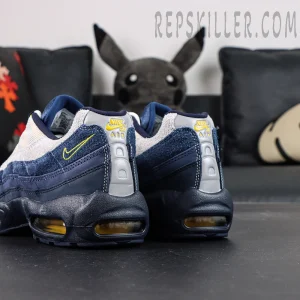 Lateral side profile of Eric Koston x Nike SB Air Max 95 with layered wavy panels and visible Air cushioning