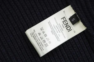 Fendi Logo Crewneck Knit Sweater Black Wash label