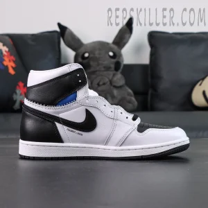 Fragment x Union Air Jordan 1 High lateral side view highlighting black heel panel and collaboration branding