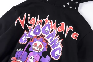 Glo Gang Nightmare Cookies Spiked Hood Full-Zip Hoodie1