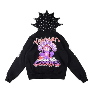 Glo Gang Nightmare Cookies Spiked Hood Full-Zip Hoodie
