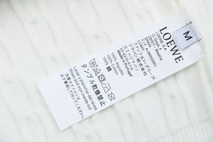 Loewe Cable-Knit Logo Crewneck Sweater White Wash label