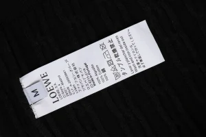 Loewe Cable-Knit Logo Crewneck Sweater Black Wash label