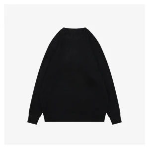Loewe Cable-Knit Logo Crewneck Sweater Black Back view