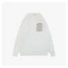 L Cable-Knit Logo Crewneck Sweater (White/Black)