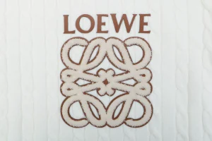 Loewe Cable-Knit Logo Crewneck Sweater White Brand