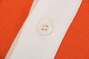 Loewe Color-Block Striped Polo Sweatshirt Orange Button