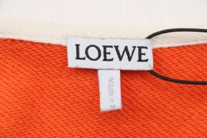 Loewe Color-Block Striped Polo Sweatshirt Orange Brand label