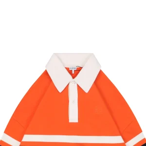 Loewe Color-Block Striped Polo Sweatshirt Orange