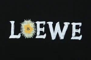 Loewe Daisy Logo Printed Crewneck Sweatshirt Black Front Print
