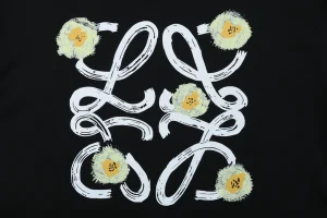 Loewe Daisy Logo Printed Crewneck Sweatshirt Black Back Print