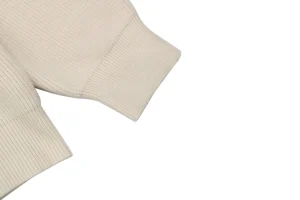 Loewe Faux Pocket Anagram Half-Zip Knit Sweater Beige Cuff