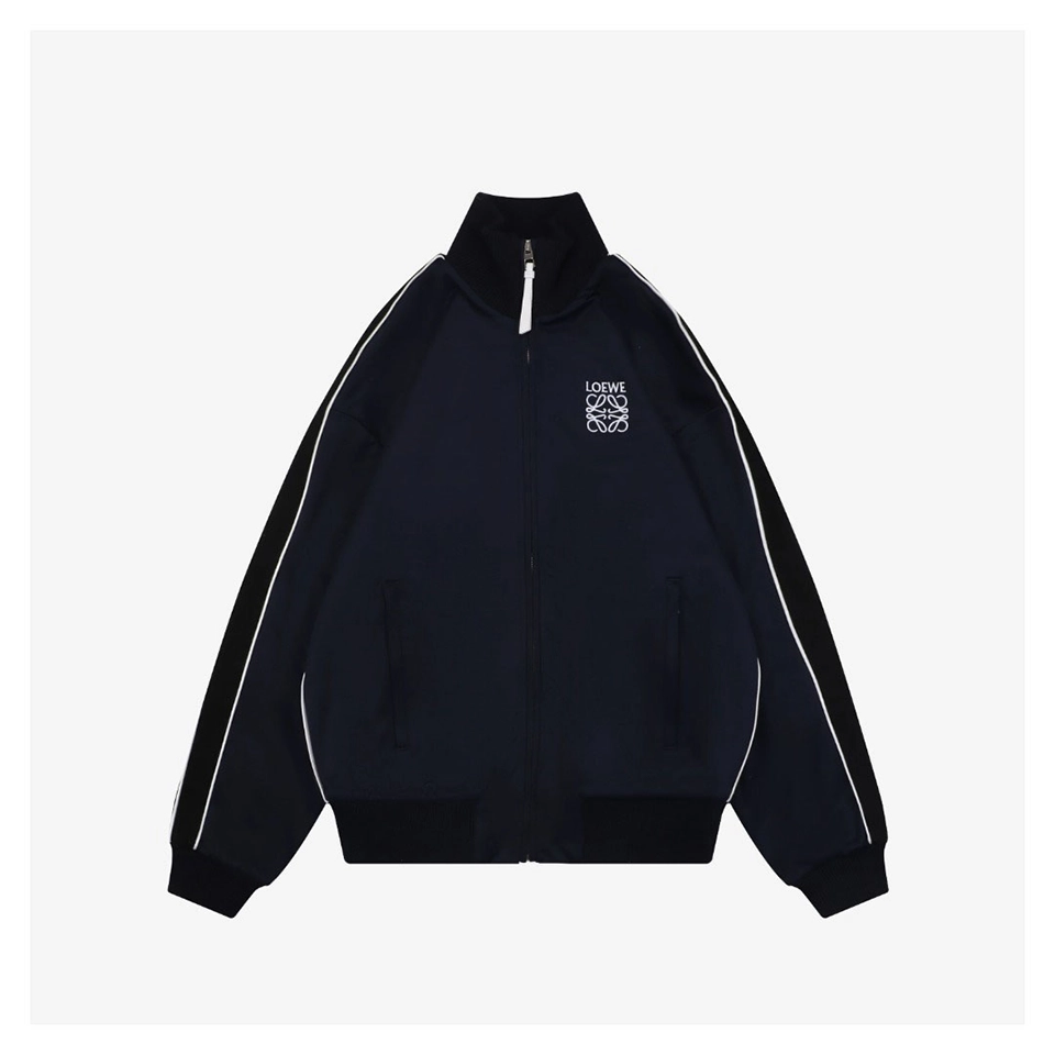 Loewe Floral Logo Embroidered Stand Collar Jacket Front view