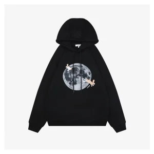 Loewe Moon Rabbit Embroidered Hoodie Front view