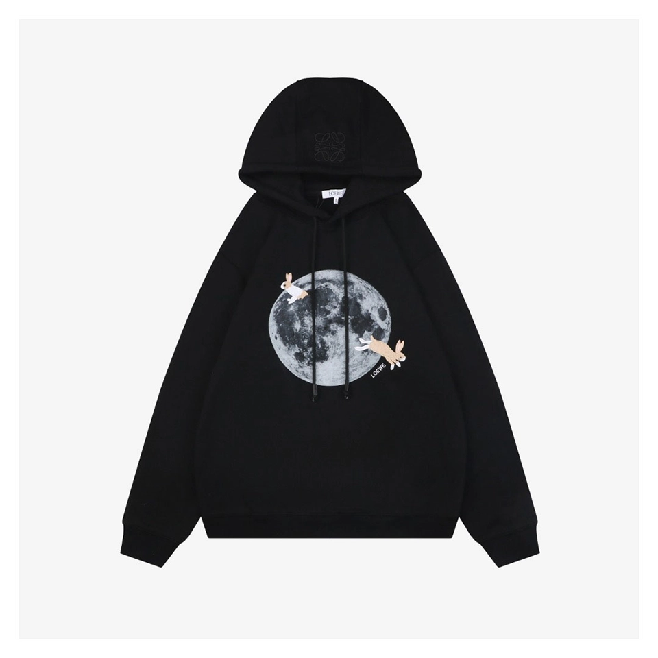 Loewe Moon Rabbit Embroidered Hoodie Front view