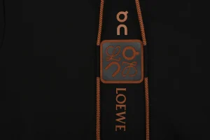 Loewe ON Collaboration Floral Logo Drawstring Hoodie Black Brand label