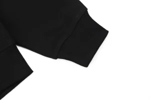 Loewe ON Collaboration Floral Logo Drawstring Hoodie Black Cuff