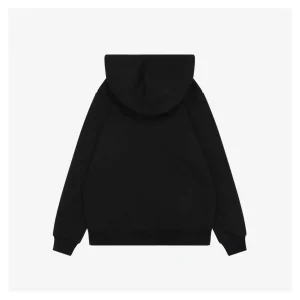 Loewe ON Collaboration Floral Logo Drawstring Hoodie Black Back view