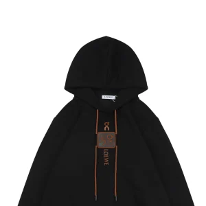 Loewe ON Collaboration Floral Logo Drawstring Hoodie Black