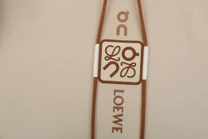 Loewe ON Collaboration Floral Logo Drawstring Hoodie Brown Brand label