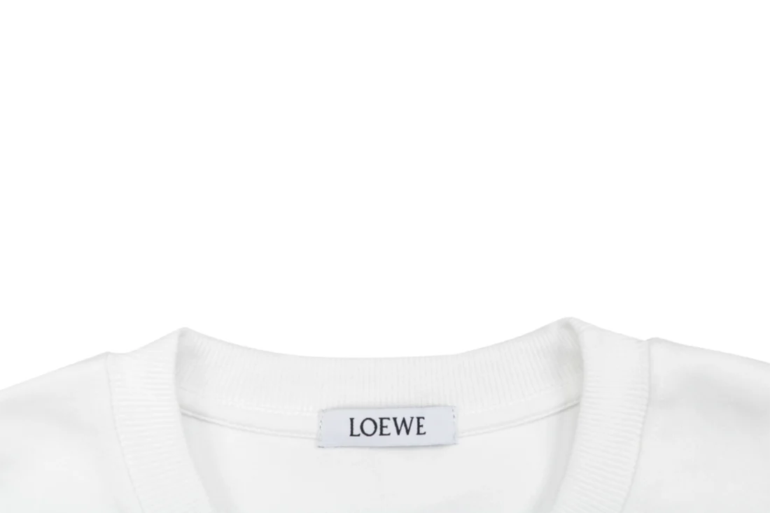 Loewe Wave Anagram Print Crewneck Sweatshirt Collar