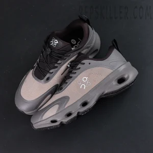 Loewe x ON Cloudsolo Black Brown sneakers, top angled view