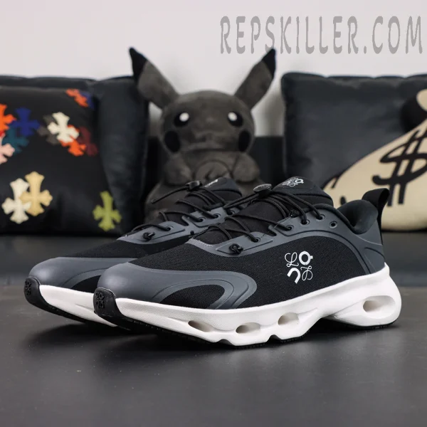 Loewe x ON Cloudsolo Black White sneakers front view