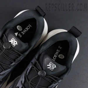 Loewe x ON Cloudsolo Black White sneakers insole and lining detail