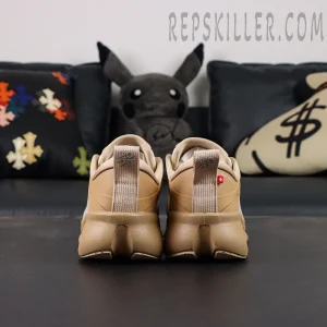 Loewe x ON Cloudsolo Dark Sand Cream sneakers rear view