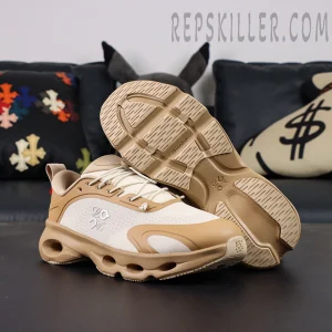 Loewe x ON Cloudsolo Dark Sand Cream sneakers outsole tread and cushioning structure