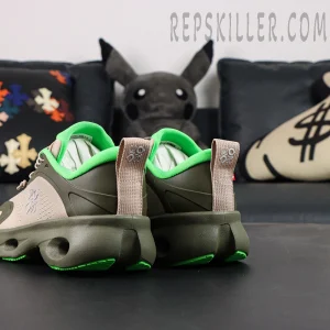 Loewe x ON Cloudsolo Khaki Green Sand sneakers, rear view