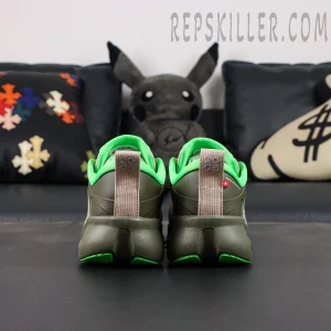 Loewe x ON Cloudsolo Khaki Green Sand sneakers, heel view