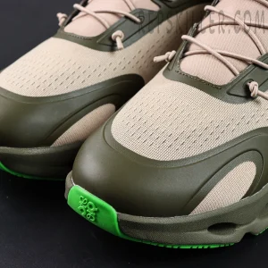 Loewe x ON Cloudsolo Khaki Green Sand sneakers, toe box mesh detail