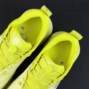 Loewe x ON Cloudsolo Lime Green sneakers, tongue and lining detail