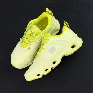 Loewe x ON Cloudsolo Lime Green sneakers, top-down view