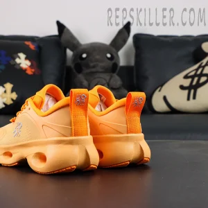 Loewe x ON Cloudsolo Orange sneakers, rear angle view