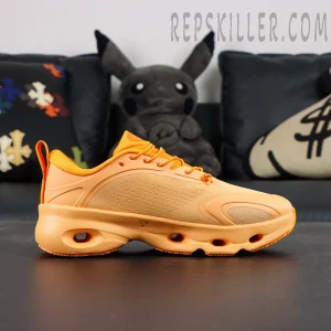 Loewe x ON Cloudsolo Orange sneakers, side profile view