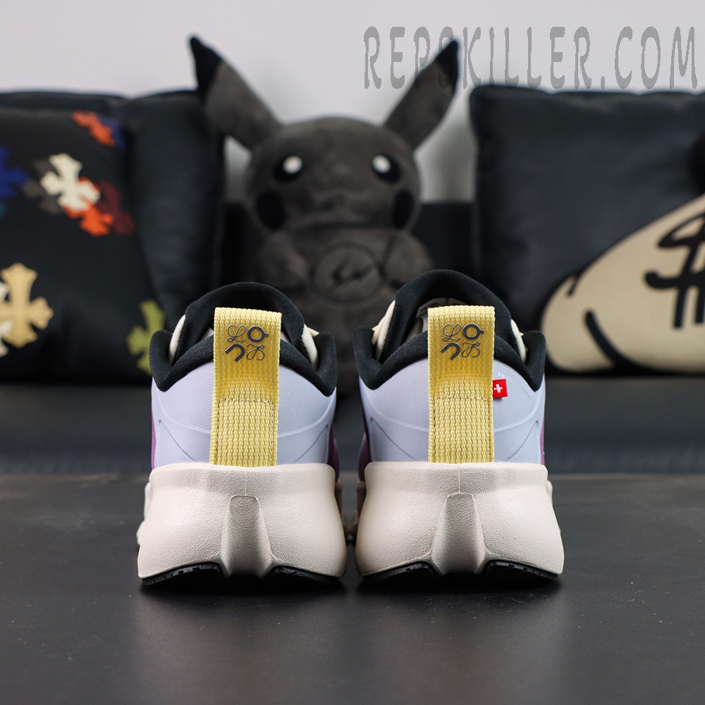 Loewe x ON Cloudsolo Pink Purple sneakers, heel view