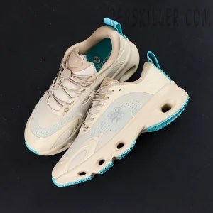 Loewe x ON Cloudsolo Sand Turquoise sneakers, top-down view