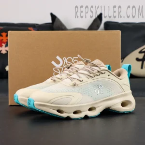 Loewe x ON Cloudsolo Sand Turquoise sneakers with shoebox