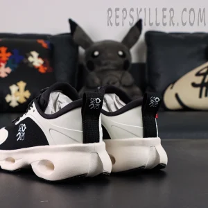 Loewe x On Cloudsolo White Black running shoes rear side structure view