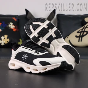 Loewe x On Cloudsolo White Black sneakers outsole and cushioning sole view