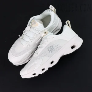 Loewe x ON Cloudsolo white sneakers top-down view