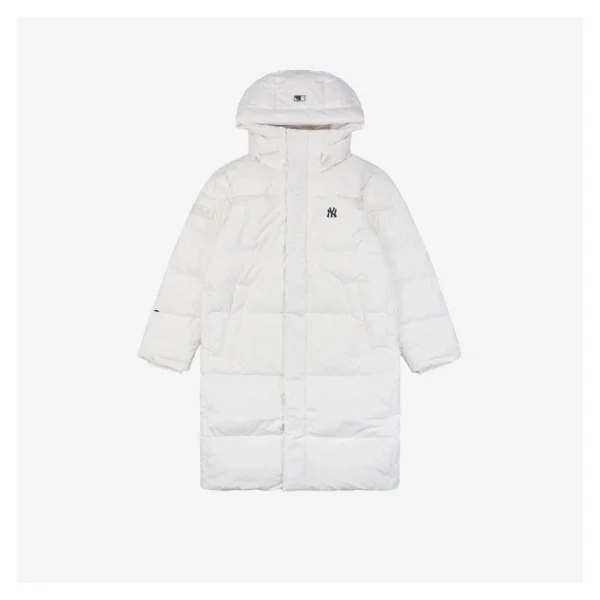 MLB New York Yankees Logo Long Down Jacket White Front view