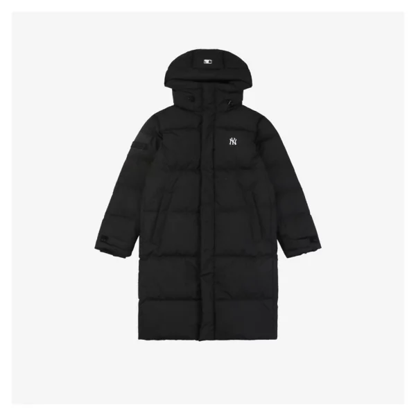 MLB New York Yankees Logo Long Down Jacket Black Front view