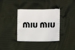 Miu Miu Automne Shearling Hooded Down Jacket Brand label